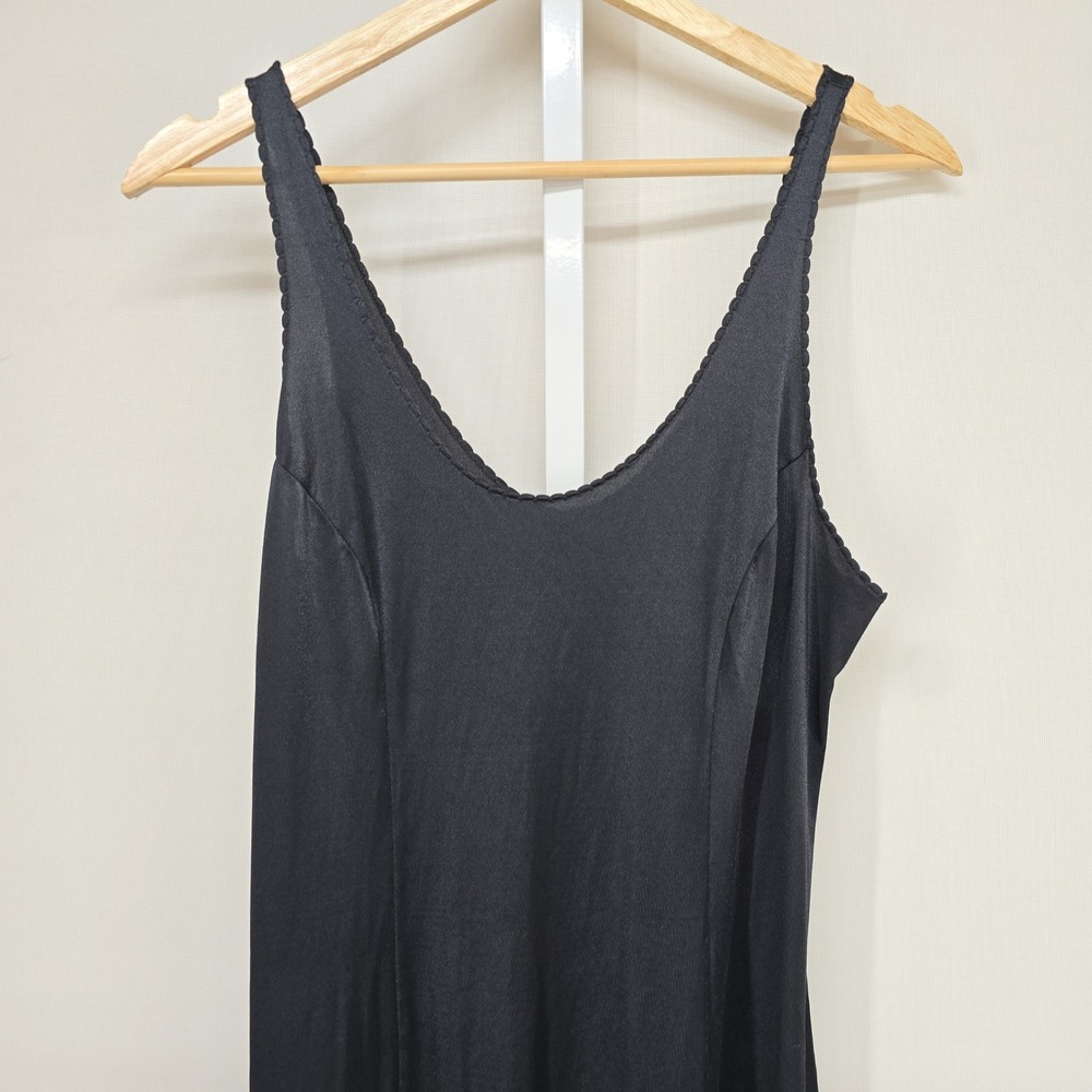 Gilligan O'Malley Womens Large Black Nylon Spandex Full Slip Maxi Dress - Picture 3 of 9